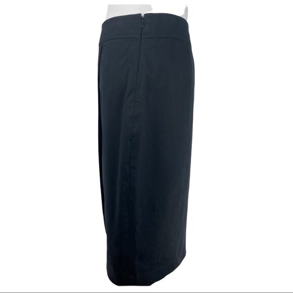 Magaschoni Collection Women's‎ NWT Black Old Money Wrap Pencil Skirt 8/W30 - Picture 2 of 9